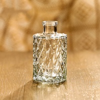 Mini Vases En Verre Relief Rétro Côtelé De Mariage Varié Transparent En Verre Clair Fleur Hydroponique Bud Vase