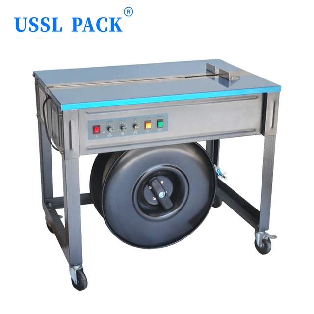 AS-10N Carton Box Pallet 2500N High Tension Sealed with Melted PP/PET Straps Semi-automatic Hot Melt Strapping Machine