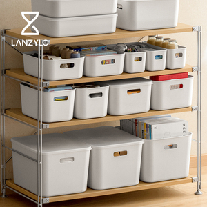 LANZYLO ODM Organizer Cestino <span class=keywords><strong>Portaoggetti</strong></span> Rettangolare in Plastica PP <span class=keywords><strong>per</strong></span> <span class=keywords><strong>Bagno</strong></span>, Cucina, Scrivania e Cosmetici - Moderno - Product Image 1