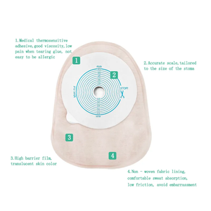 Vente en gros CELECARE C001 Sac de colostomie de haute qualité, système fermé monobloc, poche pour stomie, sac de colostomie jetable, 15*19.5CM CE ISO - Product Image 2