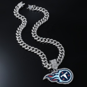 Moda Tennessee Titans Charm Collares Equipo de fútbol Unisex Aleación de zinc Chapado en oro Laboratorio <span class=keywords><strong>Diamante</strong></span> Colgante para fanáticos del deporte Joyería - Product Image 5