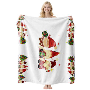 Couverture en flanelle de Noël personnalisée en direct d'usine, 1 pièce tricotée pour l'hiver, logo imprimé, dessin animé, taille de jeu pour la saison hivernale - Product Image 1