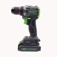 Nouvelle perceuse électrique sans balais au lithium rechargeable, perceuse à percussion à couple élevé, réversible, pour carrelage, bois, métal, double vitesse, variation continue