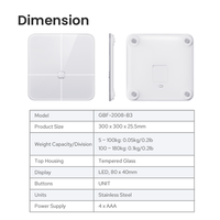 TRANSTEK Fournisseur d'usine Échelle cachée LED Affichage électrique Analyseur de composition corporelle Échelle saine Bluetooth Balance de graisse corporelle