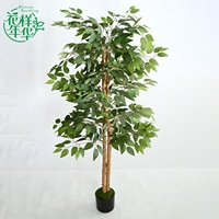 Arbre artificiel Ficus Benjamina de 160 cm, aspect réaliste, faux arbre Banyan vert, décoration intérieure, décoration de mariage