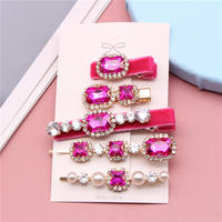 Corée doux Barrettes strass Haarklammer mignon Vintage cristal fantaisie pinces à cheveux mode cristal perle fille cheveux accessoires