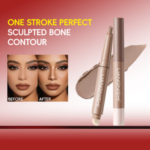 Stick de contouring double embout avec pinceau, maquillage longue tenue, waterproof, stick crème sculptant et bronzant, marque privée - Product Image 1