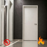 Puerta Cortafuego de Madera para Entrada de Habitación de Villa de Lujo, Resistente al Fuego por 30/60/90 Minutos, Puerta de Madera con Clasificación de Resistencia al Fuego para Interiores