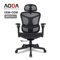 Chaise de bureau ergonomique AODA avec dossier en maille intégrale, support lombaire, appui-tête et accoudoirs pivotants – Vente en gros, personnalisable, fabriquée en Chine