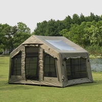 Tente cabane gonflable, tente de glamping imperméable à gonflage automatique, grande tente de camping extérieure spacieuse