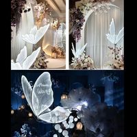 Décoration de scène de mariage avec papillons LED, grande décoration de mariage, papillons lumineux, lumières de papillons illuminées