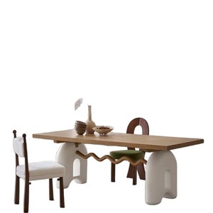 French Style <b>Solid</b> <b>Wood</b> Dining <b>Table</b> Rectangle Stable Support Structure For Dining Room - Product Image 5