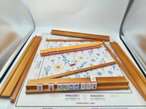 Eleshine Support de Mahjong Portable de Luxe Moderne en Bois Massif et Règle de Rangée, Règle de Cartes et Poussoir, pour 4 Joueurs, Durable, pour le Divertissement - Product Image 2
