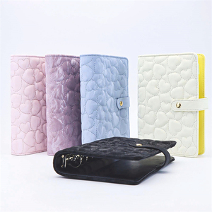 A6 chất kết dính bìa hình trái tim khâu PU da 6 vòng lá lỏng lẻo bơm lại máy tính xách tay Snap đóng cửa vòng Vòng chất kết dính - Product Image 1