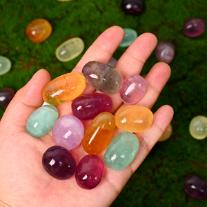 Оптовая продажа, разноцветный хрустальный камень, полированный, лечебный, флюоритовый камень для украшения - Product Image 6