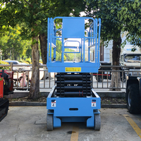 Elektrische Hydraulische Batteriebetriebene 200kg 300kg 6m-14m Mini-Radlader-Scherenhebebühne Selbstfahrend Klein zum Verkauf