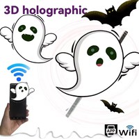 Projecteur publicitaire 3D Wifi, Lampe holographique LED, Lecteur d'affichage publicitaire à distance, Ventilateur projecteur holographique, Lumière de logo