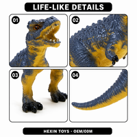 Jouet dinosaure T-Rex réaliste en PVC bleu et jaune, 13x5x7cm, modèle éducatif pour enfants, jouet de bureau