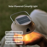 Lanterne de camping LED rechargeable à l'énergie solaire, lampe d'ambiance portable à suspendre pour le jardin, la tente et l'extérieur