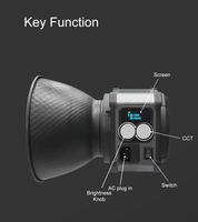 Lumière vidéo haute luminosité 200W COB 2700-6500K CRI>95Ra pour tutoriels de maquillage, défilés de mode, et backstage