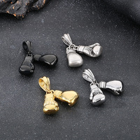 Pendentif Gant de Boxe en Acier Inoxydable Double de Haute Qualité, Disponible en 4 Couleurs, Accessoires pour Bijoux Sportifs Masculins