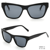 Lunettes de soleil classiques œil de chat noires pour femmes, monture brillante avec verres fumés, lunettes de soleil tendance G6069S