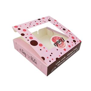 Cetakan Kustom Donat Roti Mengambil Kotak Kertas Kotak Manis dengan Jendela Plastik - Product Image 4