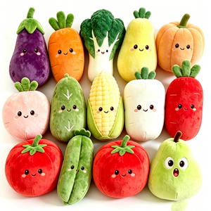 Ensemble de peluches légumes personnalisables, Adorables jouets en peluche fruits, Peluches légumes souriants, Mignonne collection de peluches légumes - Product Image 5