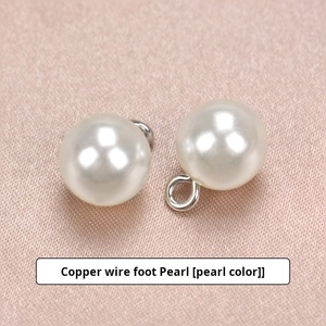 100Pcs Trang Trí Nút Hot Bán Nửa Vòng Trắng Đen <span class=keywords><strong>Abs</strong></span> Ngọc Trai Chân Nút Cho Quần Áo - Product Image 5