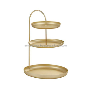 Bandeja de Servir Redonda de 3 Niveles, Ecológica, Hecha a Mano, Personalizable, para Té, Postres, con Soporte, AMSON BRASS - Product Image 2