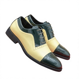Chaussures habillées Brock grande taille pour hommes, à lacets, en PU, antidérapantes, à bout pointu, toutes saisons, pour mariage, avec empiècements de couleur - Product Image 4