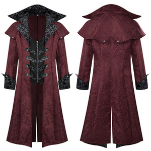 Abrigo Medieval Vintage para Hombre, Chaqueta con Patrón Oscuro, Estilo Gótico Oscuro, Disfraz de <span class=keywords><strong>Halloween</strong></span> - Product Image 4