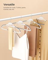 Cintres robustes en plastique PET, antidérapants, durables, gain de place, moulés par injection, pour armoire et salle de bain, design moderne, pour vêtements