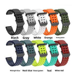 Bracelet de montre Ocean en silicone souple et respirant avec boucle, 20 mm 26 mm, pour <span class=keywords><strong>Garmin</strong></span> Fenix 8 7 7X Fenix 6 6X Fenix 5 5X – Vente Flash - Product Image 2
