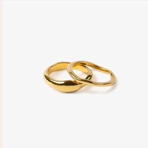 Bague en acier inoxydable plaqué or 18 carats, double couche, pour femmes, bague de mode pour couples et bague multi-couches pour femmes, fabricant - Product Image 1