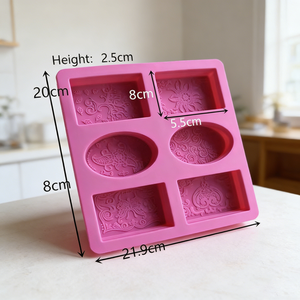 Nouveau 2026 Moule en silicone à 6 cavités rectangulaires en forme de H, fait main, pour gâteau au chocolat, savon et fabrication de savon, outil DIY pour <span class=keywords><strong>la</strong></span> fabrication maison - Product Image 5