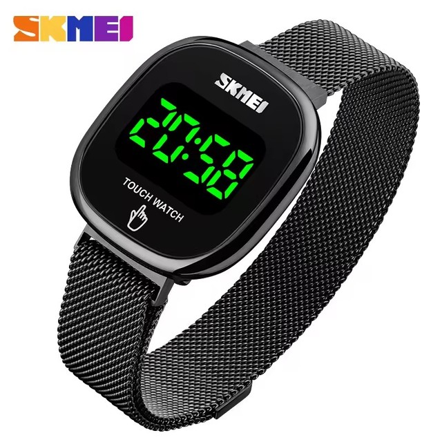Skmei 1589 Hot Selling Men's Touch Screen Electronic Watch Magnetic Buckle Steel Mesh Fashion Smart Couple Watch for Men Women
