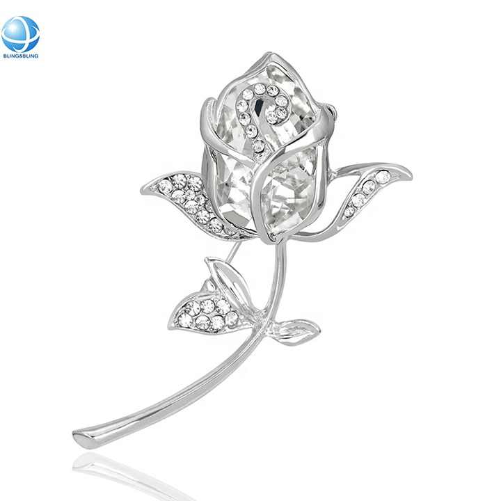 Vintage Flower Crystal Brooch 1960s-1970s Snowflake Starbust