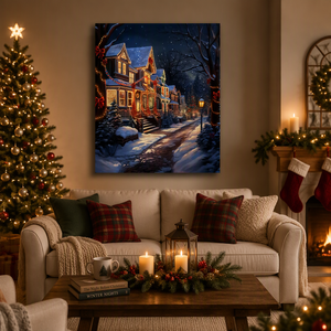 Kit Pittura a Numeri Personalizzato Fai <span class=keywords><strong>da</strong></span> Te per Adulti Principianti - Scena <span class=keywords><strong>Invernale</strong></span> con Casa, Strada e <span class=keywords><strong>Paesaggio</strong></span> Notturno su Tela - Product Image 5