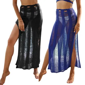 New Arrivals Swimwear Sexy Beach Hollow-out Crochet Cover up Woman Long Skirt for the Beach