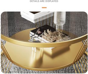 Living Room, <b>Small</b>-sized Household, Circular Glass Coffee <b>Table</b>, Hotel Apartment, <b>Small</b> Tea <b>Table</b>, Cream Wind <b>Table</b> - Product Image 2