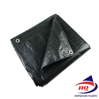 Bâche en tissu PE tissé, imperméable, double face, robuste, noire unie, personnalisable en rouleau pour usage automobile et industriel