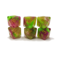 Dés personnalisés en acrylique marbré 20 mm (7 pièces) pour jeux de rôle D&D, jeu de société, jeu de dés polyédriques, collection Pearl Family Toys Party Roll Play