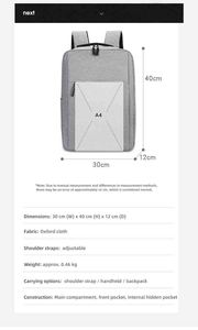 Hot Design Durable Lightweight Nylon <b>Waterproof</b> Laptop <b>Pack</b> USB Port Zipper Custom Logo Good Quality College Students 20-39L - Product Image 4