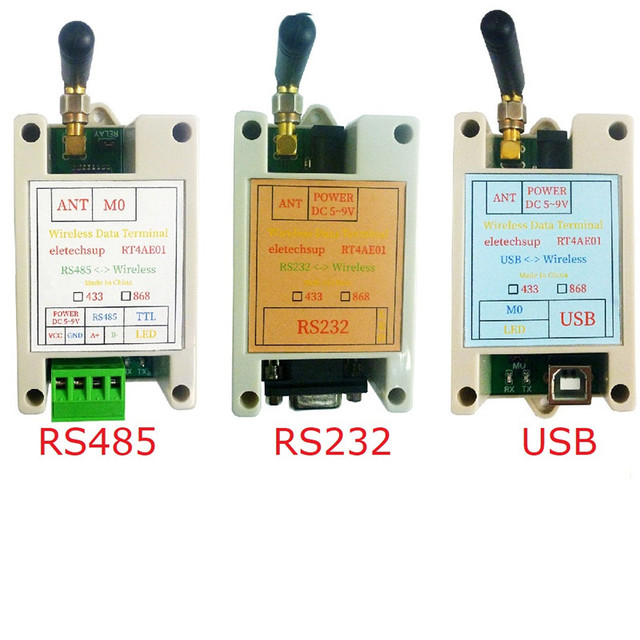 RS485/RS232/USB Master-slave Network Transceiver Wireless Repeater FSK GFSK 433M 868M Uhf FR Module Board RT4AE01