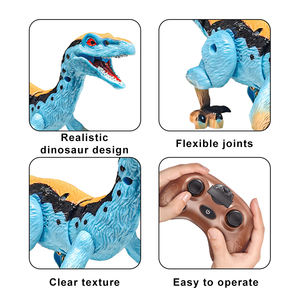 Dinosaurio de Plástico a Control Remoto para Niños, 2.4GHz, Electrónico, RC, Velociraptor, Ojos 3D, Cabeza Móvil, Sonidos Rugientes, Listo para Usar - Product Image 3