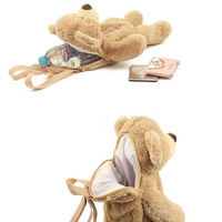Sac à dos en peluche personnalisé en forme d'ours pour enfants et bébés
