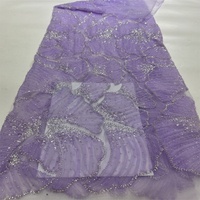 Mode luxe Voile Guipure dentelle français 3d brodé nigérian Sequin brodé perlé dentelle tissu pour les femmes robe