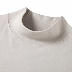 Camiseta de manga larga para hombre, 230 g/m², algodón, unisex, venta al por mayor, cuello alto, holgada, color liso - Product Image 4
