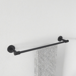 Porte-serviettes mural en acier inoxydable noir mat, installation facile, porte-serviettes de salle de bain - Product Image 2